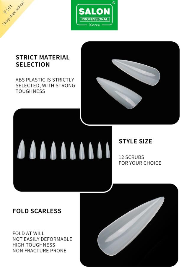 500PCS Full Cover False Nails Tips 12 Sizes French Style Acrylic Artificial Manicure with Box for Nail Tips Art Salons