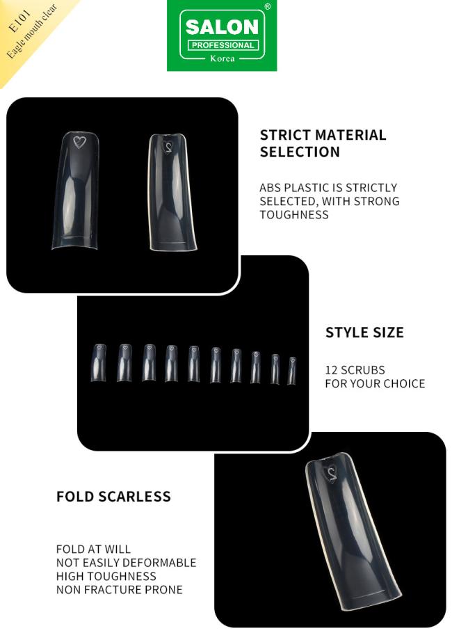 OEM Full Cover Eagle Mouth Natural Soft Gel False Nails Designs Artificial Nail Tips