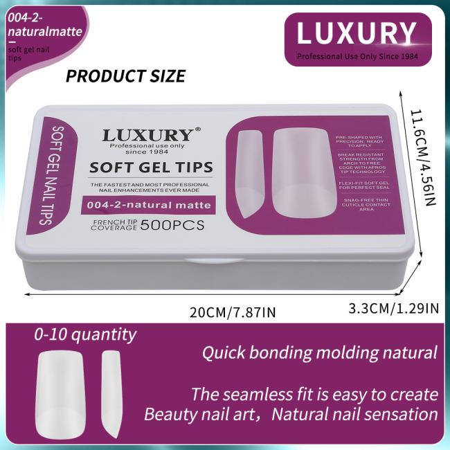 Wholesale French Artificial Nails Half Cover Natural Square Shape Fake Nails Press on Nails