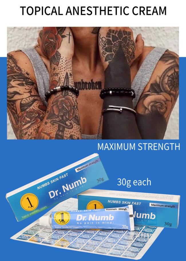 Dr Numb Lido-Caine Tattoo Numbing Anesthetic Cream for Semi-Permanent Makeup Piercing Microblading