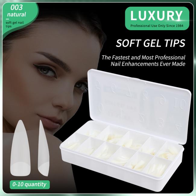 Soft Gel Nail Tips 500PCS/Box Natural Acrylic Nails Press on Nails for Nail Art Design Manicure Tools