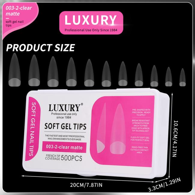Luxury Press on Nails 500PCS Short Square Shape Natural Matte French False Nails Set for Nail Art