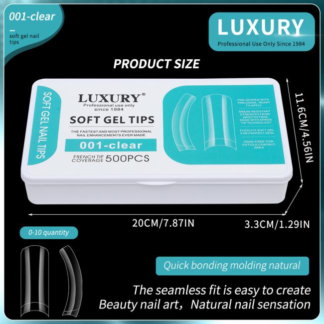 Nail Salon Supplies Sharp Shape Quick Extension Gel Nail Natural Half Cover Acrylic False Nails for Manicure DIY Design
