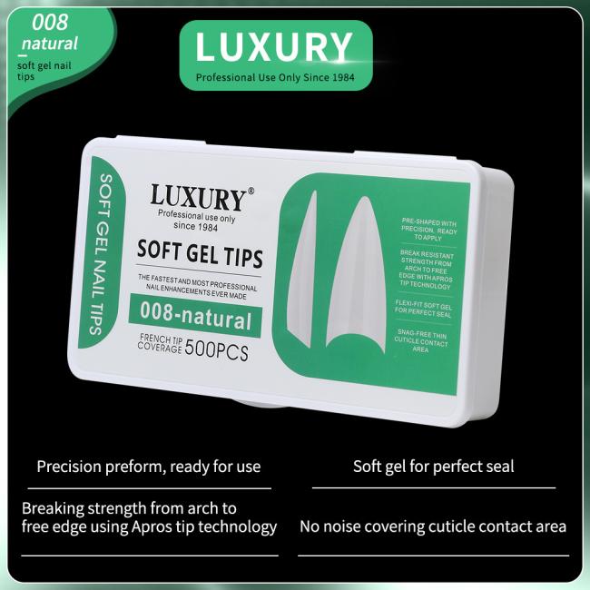 Long Teardrop Nail Tips Ultra-Thin Sharp Nails Half Cover Extended Thin Seamless Water Drop False Nails