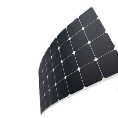China Anti Aging 100W Semi Flexible Monocrystalline Solar Panel for sale