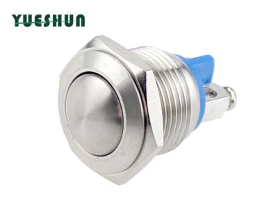 China Metal Anti Vandal Push Button Switch 16mm Ball Round Head Normal Open Waterproof for sale