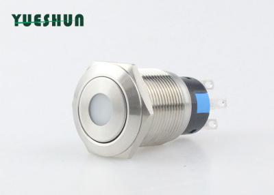 China Flat Round 10A 19mm Momentary Panel Mount Push Button Switch for sale