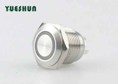 China 12V 24V LED Panel Mount Push Button Switch , 1NO 16mm Momentary Push Button Switch for sale