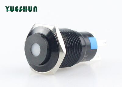 China Aluminum Metal Push Button Switch Blue Red Dot Type LED Lighted 1NO 1NC for sale