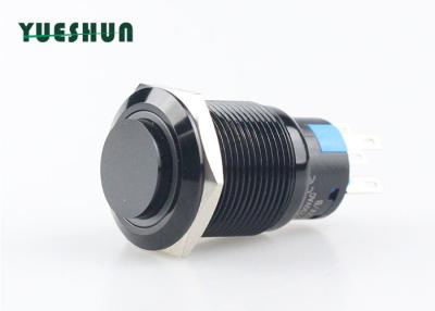China Black Aluminum Push Button Switch 110V 220V Ring LED Illuminated Momentary for sale