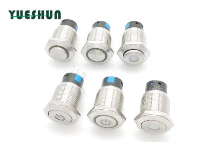 China LED Light Stainless Steel Push Button Switch 110V 220V Durable For Longstanding Press for sale