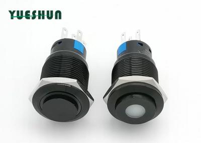 China 19mm Aluminum Push Button Switch High Round Head Blue White LED Lighted for sale