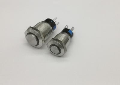China Latching 12v Annular 19mm  Metal Momentary Push Button for sale