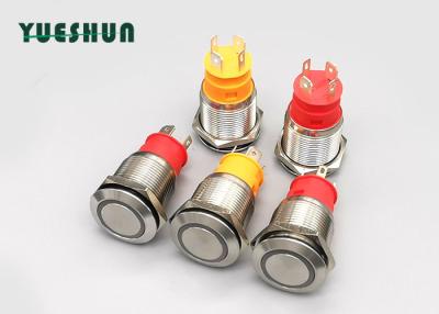 China IP67 Annular  Illuminated 4pin  Panel Mount Push Button Switch for sale