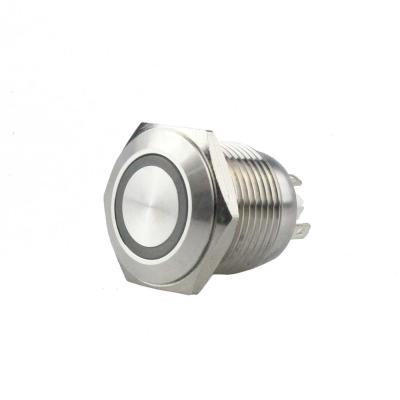 China Stainless Steel Waterproof Panel Mount Button Momentary Switch 12mm With Led Light for sale