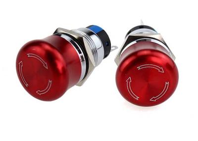 China Emergency Stop Red Anti Vandal Push Button Switch 19mm Mushroom Head for sale