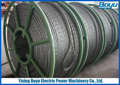 China Overhead Cable Stringing 28mm Pilot Wire / Pilot Rope Galvanized Steel Wire Rope for sale