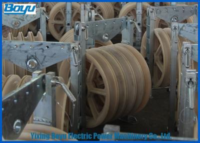 China Transmission Line Stringing Mounted Pulleys for Steel Cable Wire Rope , Galvanized Steel Frame for sale