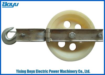 China 200x40 Single Nylon Wheel Diameter 200mm Width 40mm Stringing Blocks Pulleys Line Size 240mm2 for sale