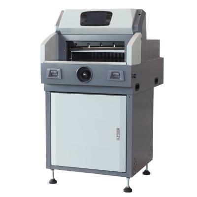 China Program Control Electric Automatic Paper Cutting Machine 460mm Cutting Width for sale