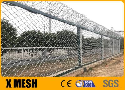 China Sports Fields Chain Link Mesh Fence 4mm Wire Diamond Mesh Fence for sale