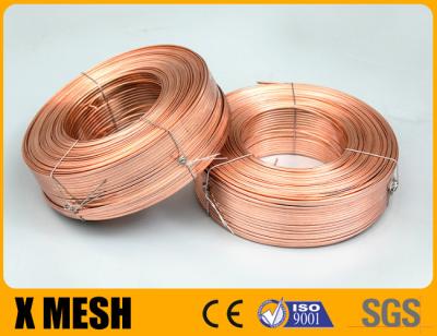 China Copper Coated Flat Stitching Wire 2.1mm By 0.82mm Size For Corrugated Carton Boxes à venda