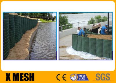 China Galvanized Wire Welded Hesco Bastion Wall With Green Geotextile For Defence Wall Flood for sale