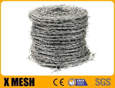 China Galvanized Barbed Wire With Four Barb Type Reverse Twist High Tensile For Military Security à venda