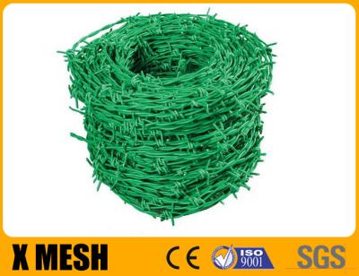 China PVC Coated Barbed Wire With 200m Length Coil Green Color For Boundary Protection en venta
