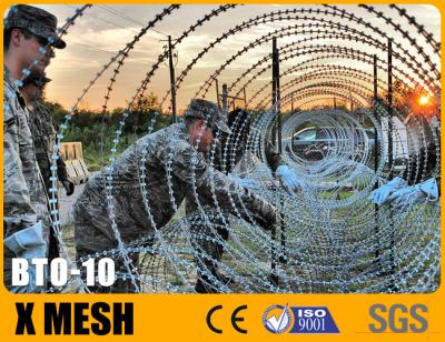 China BTO 10 Type Razor Wire With Hot Galvanized High Grade Security For Military Fields en venta