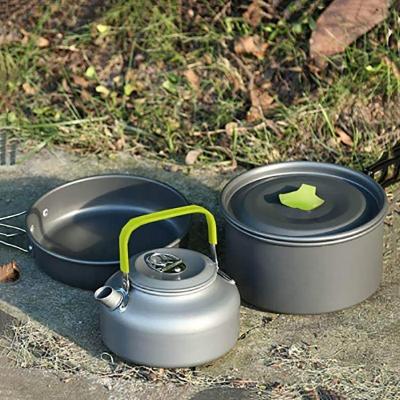 China Camping Outdoor Cookware Sets Portable Folding Teapot Set for sale