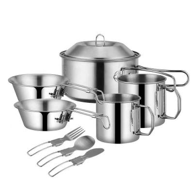 China Customized Logo Outdoor Cookware Set  Stainless Steel For BBQ for sale