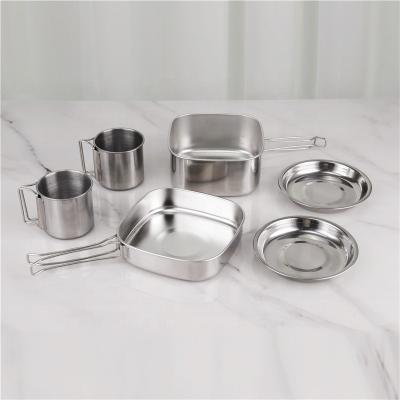 China 6pcs Bento Stainless Steel 201 Food Packaging Lunch Box Container Set for sale