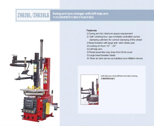 Swing Arm Tyre Changer 24" with Left Help Arm Trainsway Zh626la