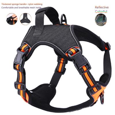 China Security Reflective Pet Harness Adjustable Thickened Buckle Neck Dog Harness for sale