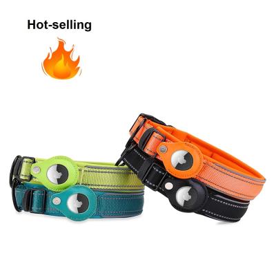 China Custom Logo Polyester Pet Collars Leashes Adjustable Tracking 40cm Dog Collar OEM for sale