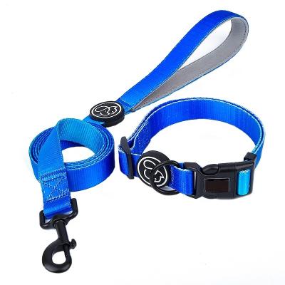 China Personalized Dog Collar And Leash Set Gradient Nylon Rope Dog Lead for sale