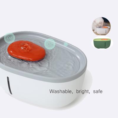 China Pet Feeder Automatic Water Dispenser Avocado Shaped 4 Layers Filter Blue Light for sale
