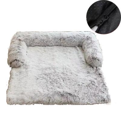 China Super Large Size Dog Bed Blanket Winter Pet Sofa Bed 4cm Plush Fabrics for sale