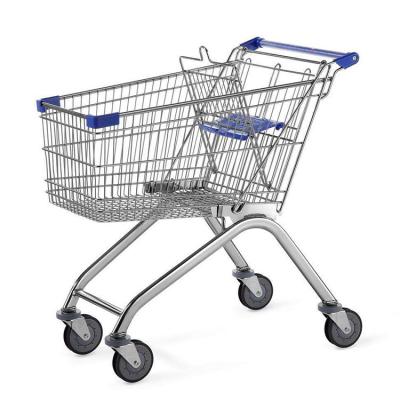 China 60L - 240L Metal Steel Wire Grocery Shopping Cart Foldable Shopping Cart Trolley for sale