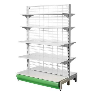 China Wire Mesh Supermarket Gondola Display Rack Shelf Grocery Wire Display Shelving for sale