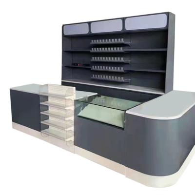 China Conveyer Belt Supermarket Checkout Counter Cold Rolled Steel Cabinet Custom Length for sale