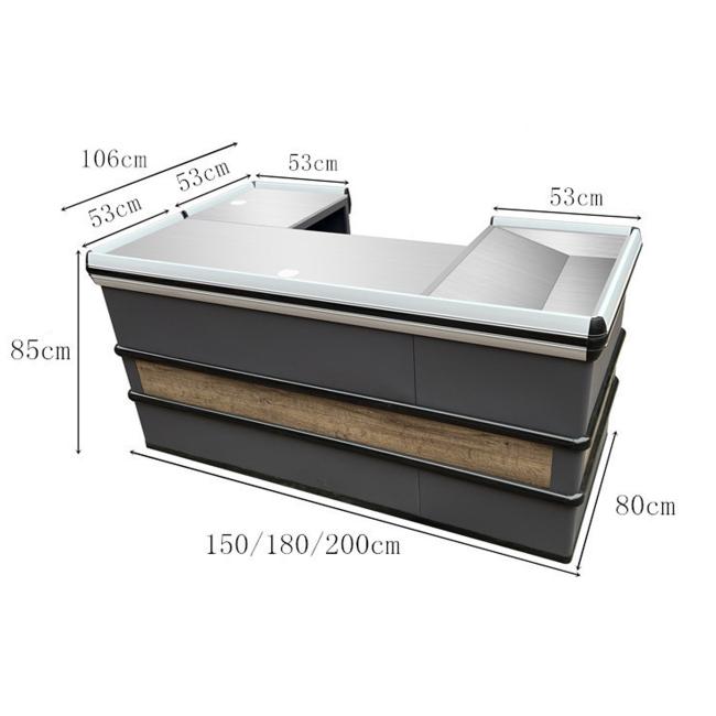 Aluminum alloy edge supermarket checkout counter front view