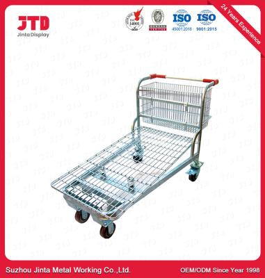 China 60L 2 Tier Cart On Wheels 5 Inch PU Wheels Chrome Plate for sale