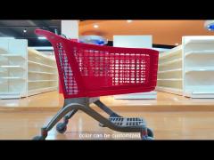 Coloris personnalisés panier de chariot en plastique pour le shopping avec roues