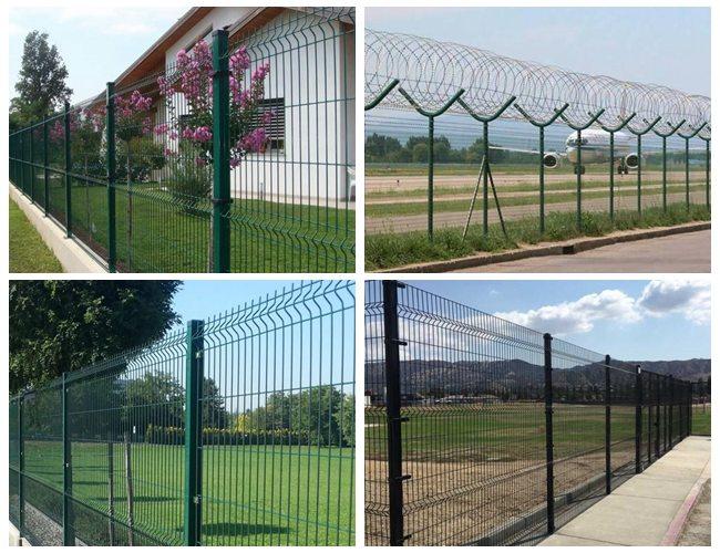 Powder Coated Welded Wire Mesh Fence Panels For Prison With Square Hole