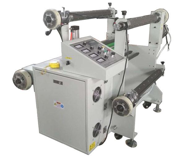 Self adhesive PU PET film cold roll laminating machine with paper liner rewind machine