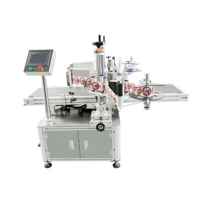 China Electric Engine Driven Double Side Labeling Machine for Oval Detergent Cleaner Bottle for sale