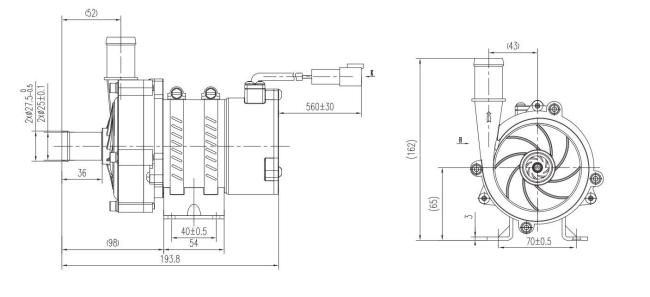 250W Fixed speed Electric Water Pupm JP300 24V 16m Head Applicaton for Heavy duty Truck Motor cooling 0