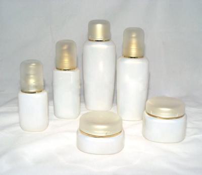 China White Blown Frosted Cream Cosmetic Glass Bottles and Jars for sale